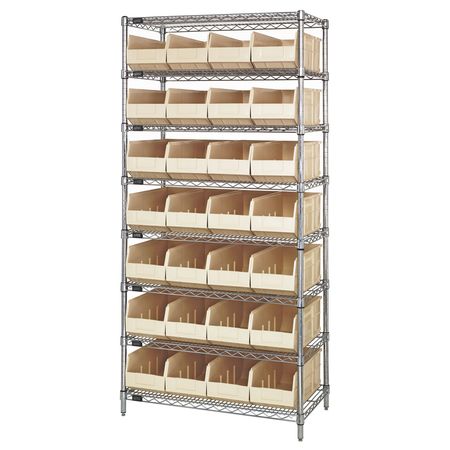 QUANTUM STORAGE SYSTEMS Stackable Shelf Bin Steel Shelving Systems WR8-463IV
